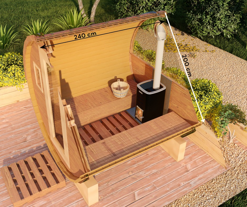 Sauna beczka 2,5x2 - obrazek 10