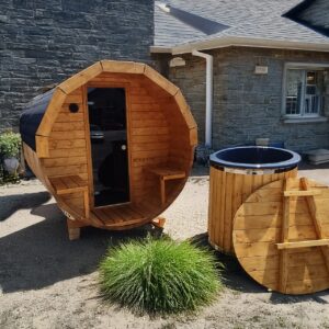 Sauna beczka 3,5x2 z przedsionkiem otwartym